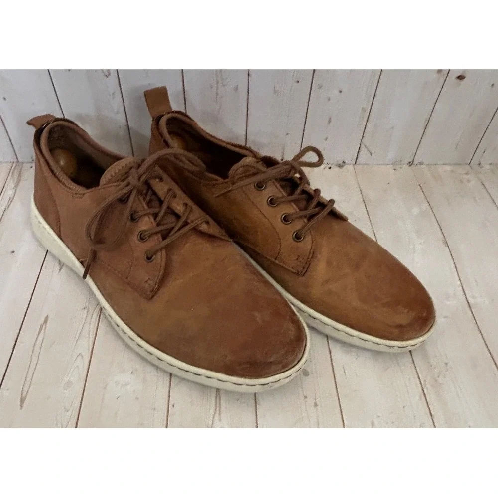 Born Todd Men's Shoes Lace-Up Full Grain Brown Nubuck Leather Size 8.5 M